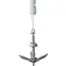 Aqua Marina anchor kit - folding anchor hanging from a white rope on a white background