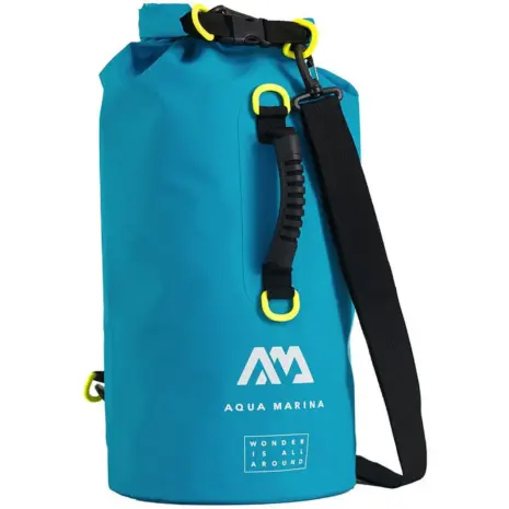 Aqua Marina aqua 40L dry bag - aqua bag with rolled top handle shoulder strap and yellow rings Aqua Marina aqua 40L dry bag - aqua bag with rolled top handle shoulder strap and yellow rings