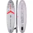 Aqua Marina illuminated paddle board - deck side and base views of the grey and red board