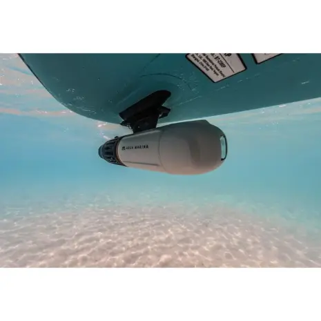 Aqua Marina BlueDrive X - propulsion unit mounted beneath a board underwater Aqua Marina BlueDrive X - propulsion unit mounted beneath a board underwater