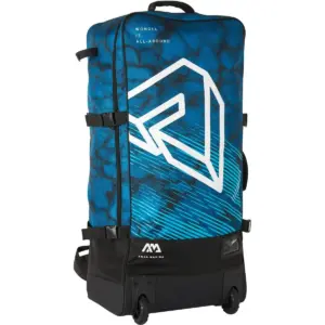 Aqua Marina Blueberry Bag - front view of the bag, straps and wheels