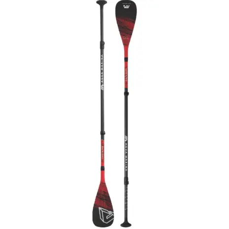 Aqua Marina CARBON PRO SUP paddle - assembled paddle showing both blade faces Aqua Marina CARBON PRO SUP paddle - assembled paddle showing both blade faces