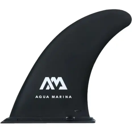 Aqua Marina CENTER whitewater fin - black curved fin with white logo and slide-in base Aqua Marina CENTER whitewater fin - black curved fin with white logo and slide-in base