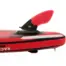 Aqua Marina fiberglass racing fin - fin mounted on a red paddle board