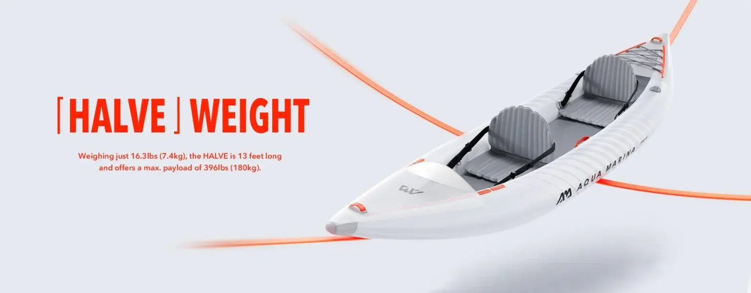 Aqua Marina HALVE Single/Double Kayak 2 Aqua Marina HALVE - kayak weight feature graphic