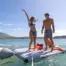 Aqua Marina Island Plus - two people standing on the platform on the water