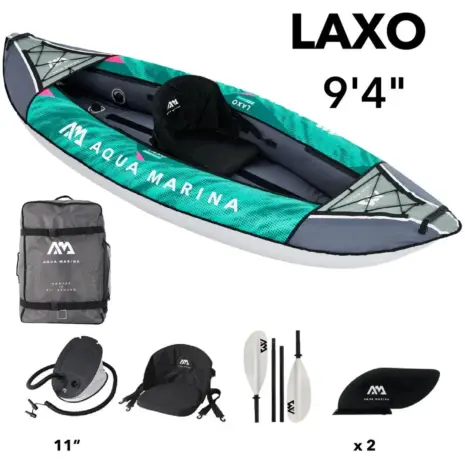Aqua Marina Laxo 285 - kayak with bag, pump, seat, paddle and fins Aqua Marina Laxo 285 - kayak with bag, pump, seat, paddle and fins