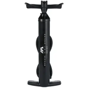 Aqua Marina LIQUID AIR V2 hand pump - black upright pump with curved handle hose and footplate