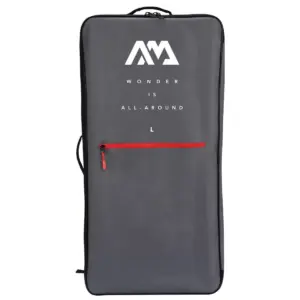Aqua Marina large CIRCUPACK backpack - grey rectangular bag with red zipper and large size marking