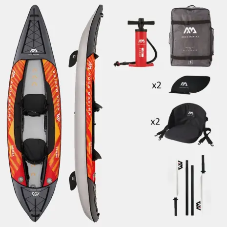 Aqua Marina MEMBA 390 - kayak views with pump, bag, seats, fins and paddles Aqua Marina MEMBA 390 - kayak views with pump, bag, seats, fins and paddles