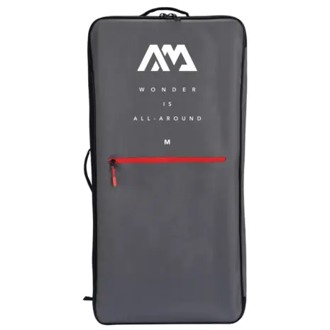 Aqua Marina medium CIRCUPACK backpack - grey rectangular bag with red zipper and medium size marking Aqua Marina medium CIRCUPACK backpack - grey rectangular bag with red zipper and medium size marking