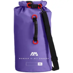Aqua Marina 40L purple dry bag - purple bag with carry handle and black shoulder strap