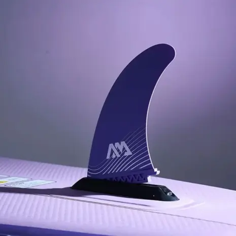 Aqua Marina SWIFT fin - purple fin fitted to a paddle board Aqua Marina SWIFT fin - purple fin fitted to a paddle board