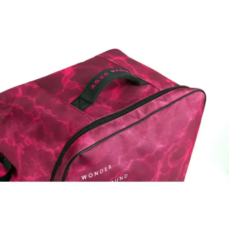 Aqua Marina Raspberry Bag - close-up of the top carry handle and zip Aqua Marina Raspberry Bag - close-up of the top carry handle and zip