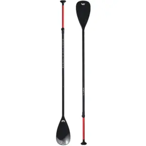 Aqua Marina SPORTS III SUP paddle - front and reverse views of black paddle with red shaft detail