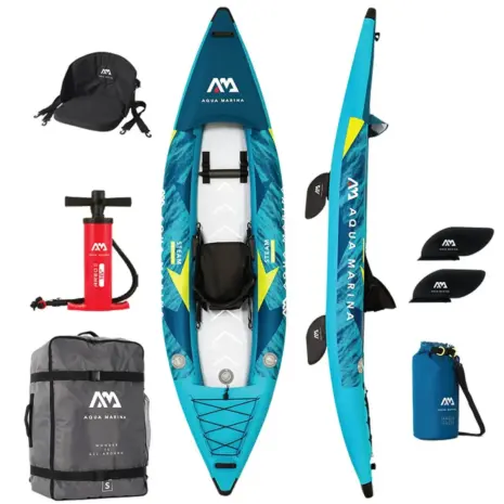 Aqua Marina STEAM 312 - kayak and accessories arranged together Aqua Marina STEAM 312 - kayak and accessories arranged together