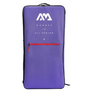 Aqua Marina CIRCUPACK backpack - purple rectangular bag with black edging and red front zipper
