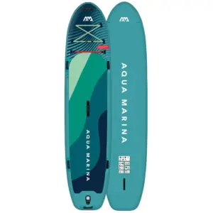 Aqua Marina Super Trip paddle board - top and base views side by side