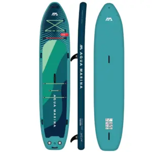 Aqua Marina Super Trip Tandem - top side and underside views of the board