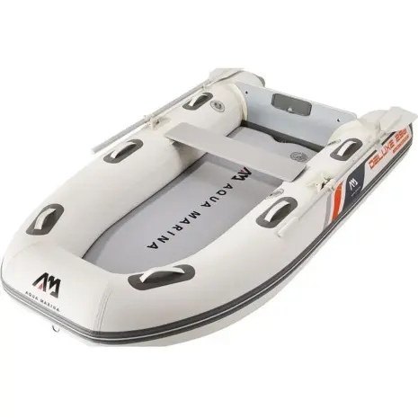 Aqua Marina U-DELUXE - angled view of the boat with bench and oars Aqua Marina U-DELUXE - angled view of the boat with bench and oars