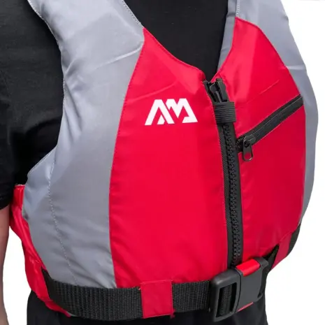 Aqua Marina Personal Flotation Device - close-up of the zip, pocket and waist buckle Aqua Marina Personal Flotation Device - close-up of the zip, pocket and waist buckle