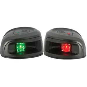 Attwood NV2011PB-1 bow lights - pair of black light housings showing green and red lenses
