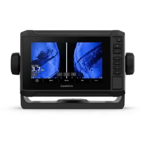 Garmin ECHOMAP UHD2 Touch 62sv - front view displaying side-view sonar