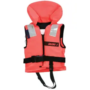 Lalizas life jacket - orange jacket with collar reflective patches and black straps