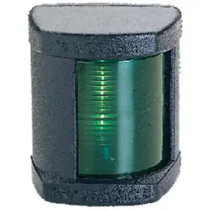 Lalizas Classic LED 12 starboard light - front view of the green lens and black housing
