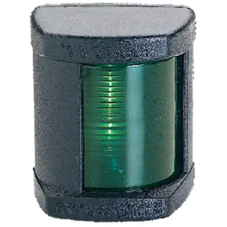 Lalizas Classic LED 12 starboard light - front view of the green lens and black housing