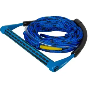 O’Brien Poly-E rope and handle - blue handle with coiled blue and black rope