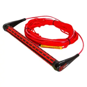 O’Brien Method handle and Spectra line combo - coiled red rope with red and black handle