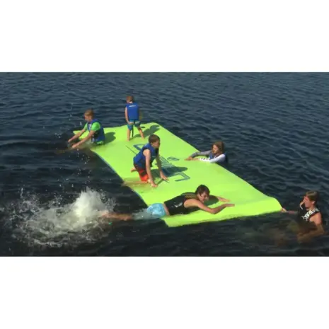O’Brien green Water Carpet - people using the green mat on water O’Brien green Water Carpet - people using the green mat on water