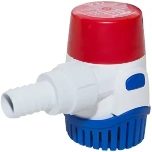 Rule 24DA bilge pump - red white and blue pump with side outlet