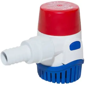 Rule 25DA bilge pump - red white and blue pump with side outlet
