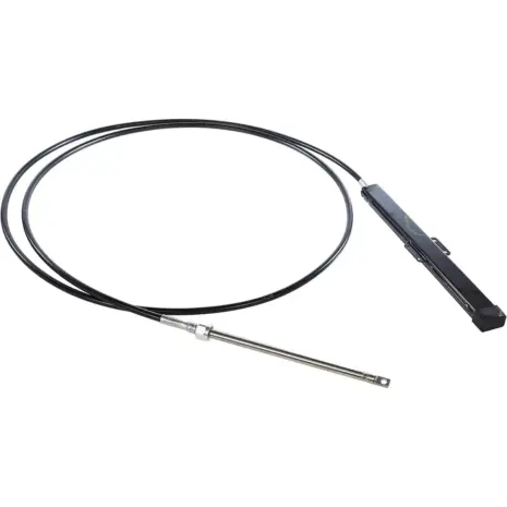 SeaStar Teleflex rack cable - coiled black cable with rack housing and metal steering rod SeaStar Teleflex rack cable - coiled black cable with rack housing and metal steering rod