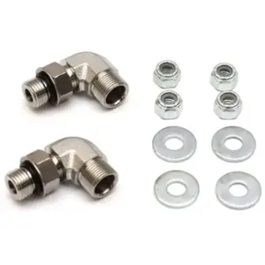 SeaStar hydraulic steering hardware - two metal elbows nuts and washers