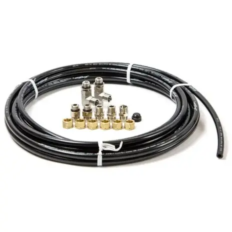 SeaStar HF6007 ORB fitting kit - coiled black hose with metal fittings and brass nuts SeaStar HF6007 ORB fitting kit - coiled black hose with metal fittings and brass nuts