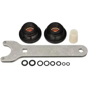 SeaStar HS5157 cylinder seal kit - seals rings sleeve and metal spanner arranged on white