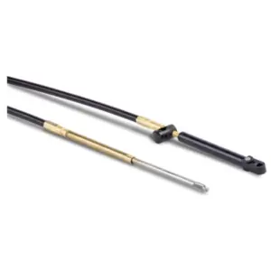 Seastar CCX18910 10 Foot Mercury TFXtreme Gen II Control Cable - black control cable ends with brass sleeves and silver rod