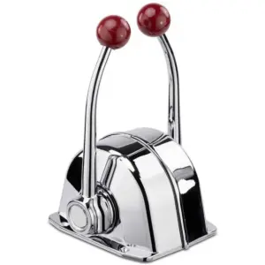Seastar CH5320P MT3 Twin Pull To Throttle Control - chrome twin-lever control with two red ball handles