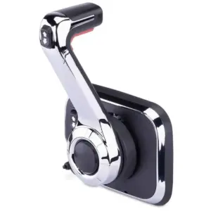 Seastar CH8052P Xtreme Side Mount Control With Engine Cut Off Switch, Trim and Tilt - chrome and black single-lever control with red trigger under handle