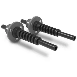 SeaStar HO7100 plastic bulkhead hose fittings - two black hose fittings with grey mounting flanges
