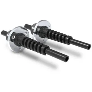 SeaStar HO7100 stainless bulkhead hose fittings - two black hose fittings with silver mounting flanges