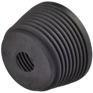 SeaStar HP6046 tilt helm bellows cover - angled view of the black ribbed cover