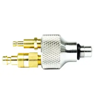 SeaStar HP6148 helm adapter - metal adapter with knurled collar and two brass connectors