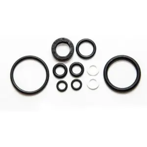 SeaStar HS5153 cylinder seal kit - black and white rings and seals arranged on white