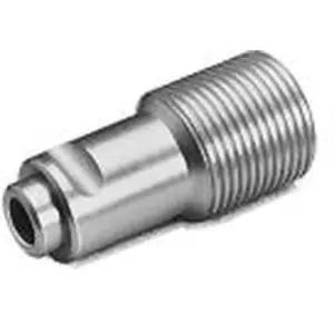 SeaStar Morse cable adaptor - silver threaded adaptor viewed at an angle
