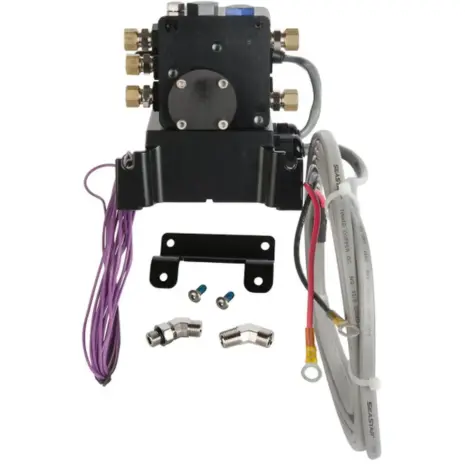 SeaStar hydraulic power assist steering unit - black power assist unit with wiring fittings and mounting bracket SeaStar hydraulic power assist steering unit - black power assist unit with wiring fittings and mounting bracket