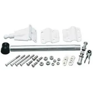 SeaStar SA27256P transom mount kit - white brackets metal shaft bolts washers and fittings